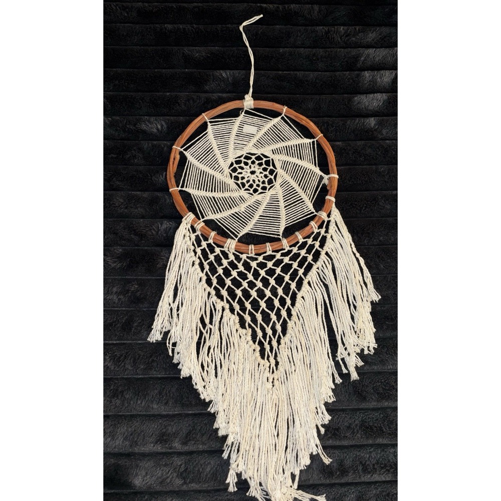 Boho Macrame Hanging Dream Catcher Wall Decor 12"